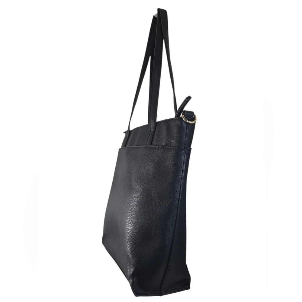 Seven Days Marbled Vegan Leather Tote Bag w/ Leopard Print Interior